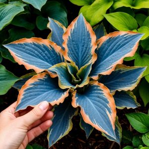 Хоста Океан Вью купить по цене от 960р. в интернет-магазине «Посадика» с доставкой почтой в в Карачаевске и по всей России – [изображение №1].